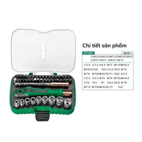 Bộ Tua Vít Và Đầu Khẩu 1/4 inch 47 Chi Tiết Berrylion