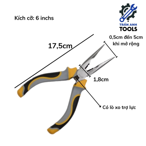 Kìm cắt 6 8 inch 3 màu kiểu Nhật Wynn's chính hãng cắt sắt thép siêu bén HRC58-63, kềm cắt dây thép, dây điện cao cấp