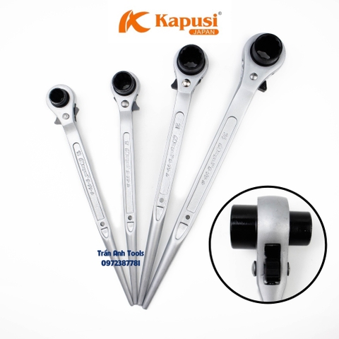 Cờ lê đuôi chuột trắng, cờ lê giàn giáo tự động đảo chiều Kapusi thép cao cấp CR-V, tuýp dàn giáo đa năng 2 đầu