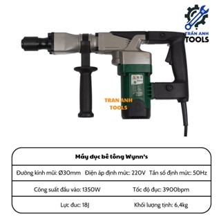phẩm Máy Chuyên Đục Bê Tông W0835 Công Suất Lớn Wynn's 1350W Lực Đập 3900bpm Máy Khoan Phá, Máy Khoan Búa Chuyên Nghiệp