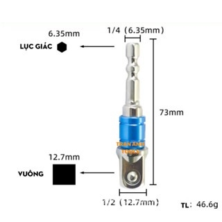 Đầu Chuyển Vặn Vít (1/4) Sang Đầu Vặn Bulong (1/4 3/8 1/2) Cao Cấp