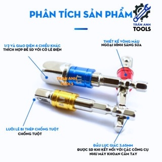 Đầu Chuyển Vặn Vít (1/4) Sang Đầu Vặn Bulong (1/4 3/8 1/2) Cao Cấp