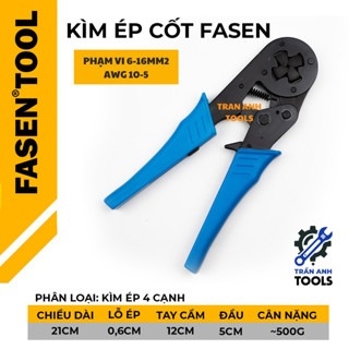 Kìm ép cốt FASEN phạm vi 6-16mm2 AWG10-5, kìm bấm cốt vuông cỡ lớn, kềm ép cos cao cấp chuyên dụng cho thợ điện