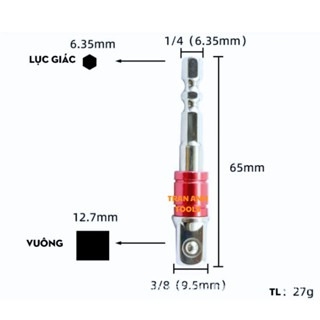 Đầu Chuyển Vặn Vít (1/4) Sang Đầu Vặn Bulong (1/4 3/8 1/2) Cao Cấp