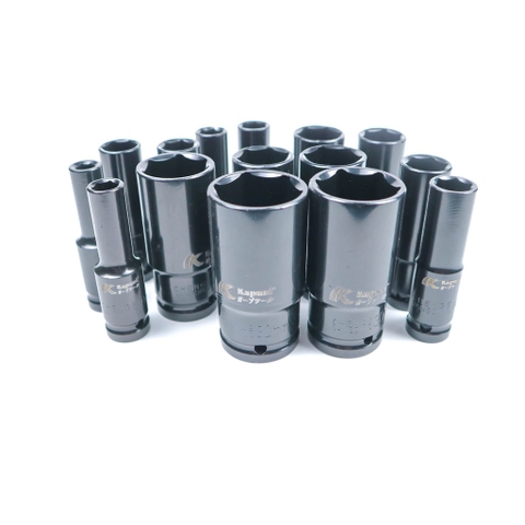 Bộ khẩu dài 15 chi tiết Kapusi mở ốc 1/2 8-32mm dùng cho máy siết bulong, bộ đầu tuýp cao cấp dùng cho máy siết bulong