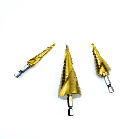 Mũi khoan tháp xoắn Kapusi đủ cỡ 4-12mm 4-22mm 4-32mm chất liệu HSS phủ titan siêu cứng siêu bền