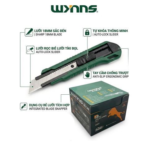 Dao rọc giấy rẻ (Lưỡi trắng) mới 107*20*18mm