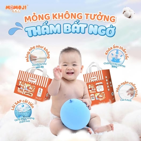 MOMOJI AIR DRY - SIÊU KHÔ THOÁNG, BÉ NGỦ XUYÊN ĐÊM