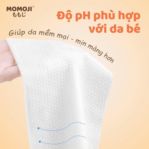 Khăn Giấy Ướt Momoji Không Cồn, Không Parabens, Mềm Mịn, An Toàn Với Trẻ Nhỏ