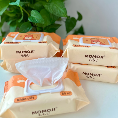 Khăn Giấy Ướt Momoji Không Cồn, Không Parabens, Mềm Mịn, An Toàn Với Trẻ Nhỏ