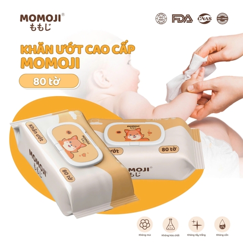 Khăn Giấy Ướt Momoji Không Cồn, Không Parabens, Mềm Mịn, An Toàn Với Trẻ Nhỏ