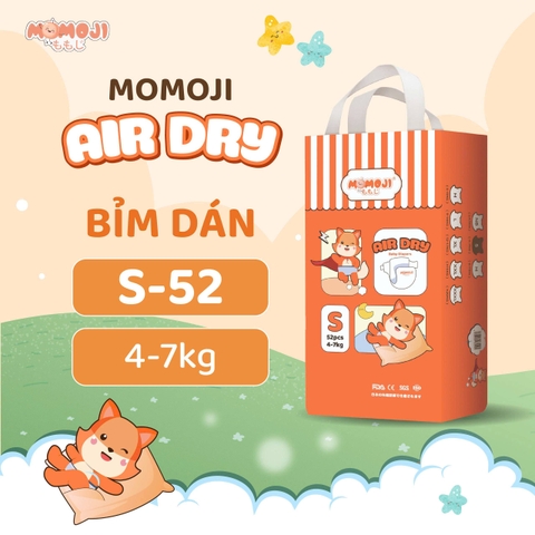 [Mới] Tã/Bỉm dán MOMOJI AIR DRY - PHIÊN BẢN NÂNG CẤP Siêu Thấm Hút, Mềm Mỏng, Thoáng Khí Cho Bé