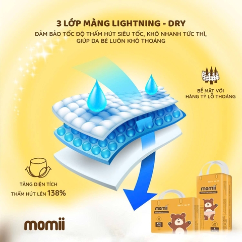 Tã/Bỉm Quần Momii Mỏng, Thoáng, Thấm Hút Tốt Cho Bé Yêu