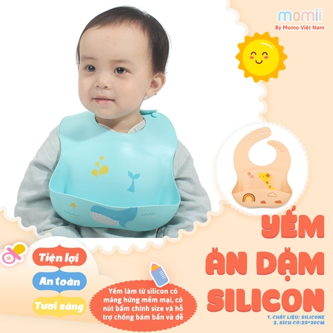 Yếm ăn dặm silicon Momii