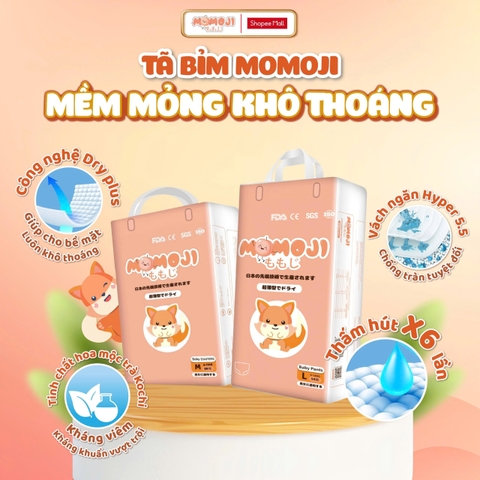 [PHIÊN BẢN NÂNG CẤP] Tã Bỉm Quần Momoji Extra Soft Siêu thấm hút M56/L54/XL50/XXL48/XXXL44