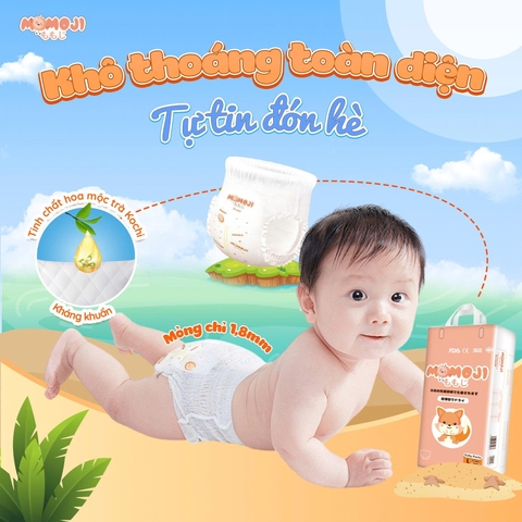[PHIÊN BẢN NÂNG CẤP] Tã Bỉm Quần Momoji Extra Soft Siêu thấm hút M56/L54/XL50/XXL48/XXXL44