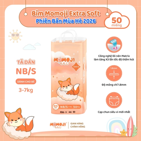 TÃ BỈM MOMOJI SIÊU THẤM HÚT PHIÊN BẢN EXTRA SOFT MỚI MÙA HÈ 2026