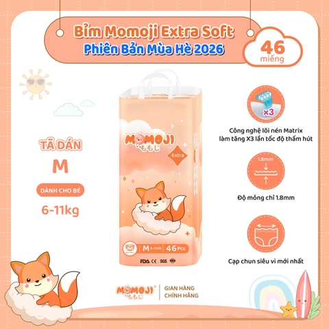 TÃ BỈM MOMOJI SIÊU THẤM HÚT PHIÊN BẢN EXTRA SOFT MỚI MÙA HÈ 2026