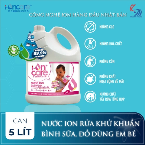 Nước ION Rửa khử khuẩn bình sữa, đồ dùng em bé (5 Lít)