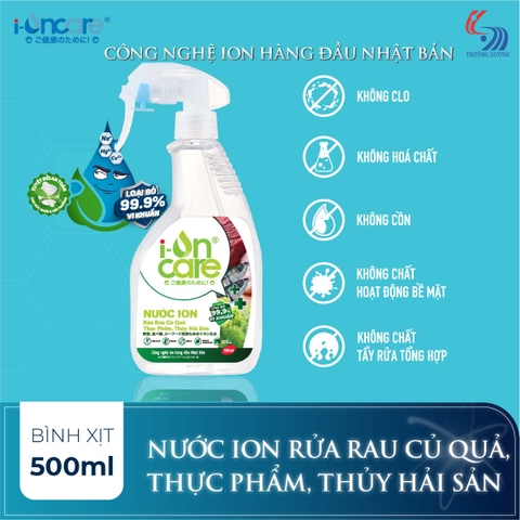 Nước ION Rửa rau củ quả, thực phẩm, thủy hải sản (Chai 500ml)