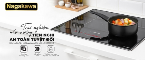 Bếp 3 lò điện từ Nagakawa UltraSlim NK3C08MB