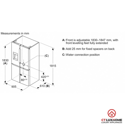 Tủ lạnh kiểu Pháp Bosch KFD96APEA Serie 6
