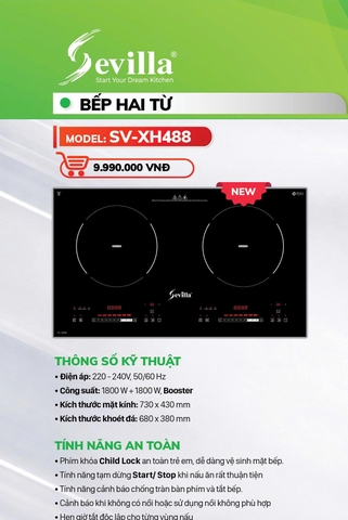 Bếp từ đôi Sevilla SV-XH488