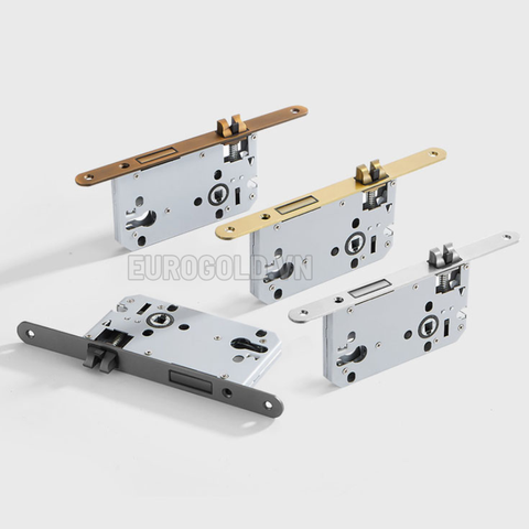 Khóa Cửa Đi Thông Phòng Hợp Kim Cao Cấp,tay Cầm Bằng Gỗ Óc Chó Kiểu Pháp BH72F367 Eurogold