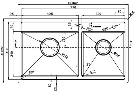 Chậu rửa bát Eurogold EUP28248