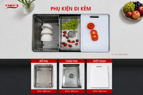 Chậu rửa bát Chef's EH-S7646 Nano Silver