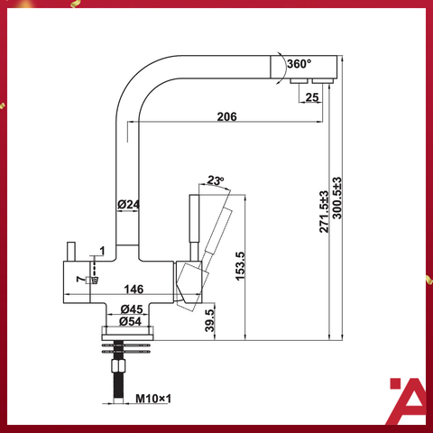 VÒI BẾP Hafele HT21-CH2F271 577.55.210
