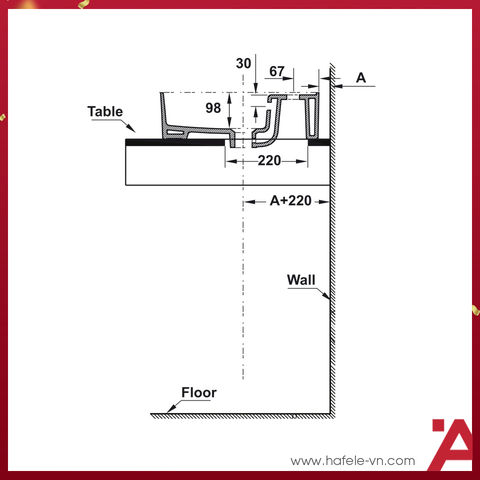CHẬU SỨ ĐẶT BÀN Hafele REGAL 500X420X150 588.79.032