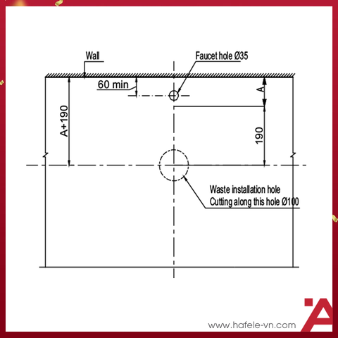 CHẬU ĐẶT BÀN VIGOR Hafele 580X380X140 588.79.077