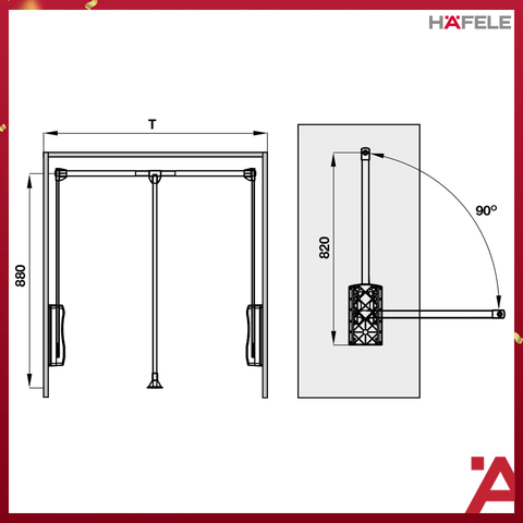 Tay Nâng Móc Áo 880-1270 Hafele 805.11.154