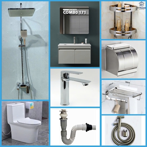 Combo phòng tắm, combo nhà tắm, trọn bộ thiết bị vệ sinh phòng tắm 171
