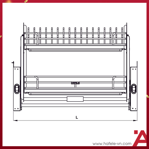 Kệ Chén Đĩa Nâng Hạ Oria INOX 304 800mm Hafele 504.71.076