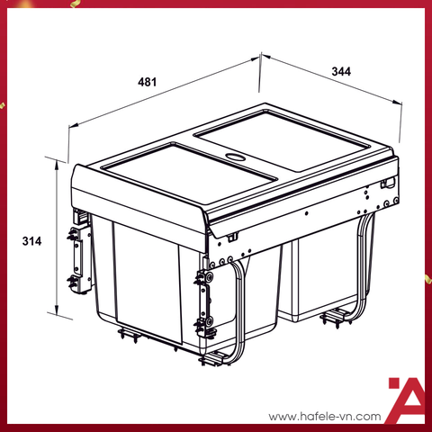 Thùng Rác Dưới Chậu Viola 400mm Hafele 503.39.631