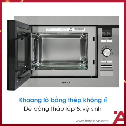 LÒ VI SÓNG KẾT HỢP NƯỚNG ÂM TỦ HAFELE HM-B38D 538.31.200