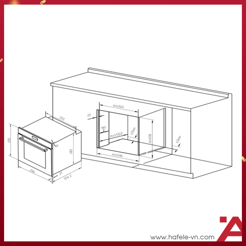 LÒ NƯỚNG ÂM TỦ Hafele HC-O811B 495.10.035