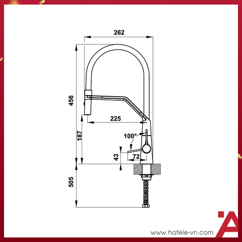 VÒI BẾP Hafele HYDROS HT20-CH1F187 570.82.230