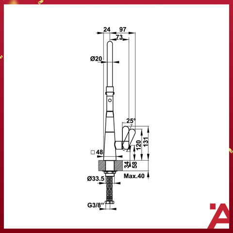 VÒI BẾP Hafele HYDROS HT20-CH1F187 570.82.230