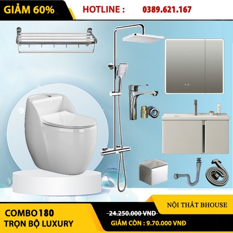 Combo phòng tắm, combo nhà tắm, trọn bộ thiết bị vệ sinh phòng tắm 180