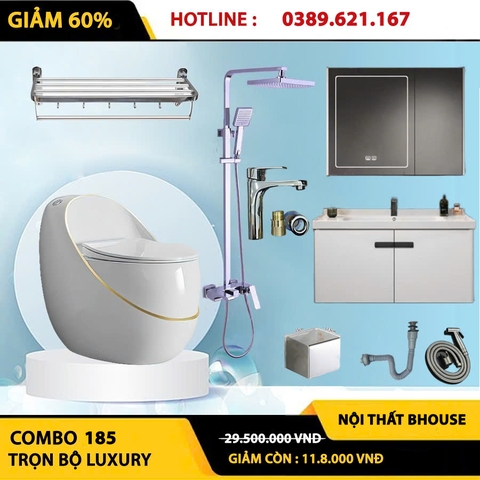 Combo phòng tắm, combo nhà tắm, trọn bộ thiết bị vệ sinh phòng tắm 185