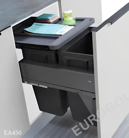 Thùng rác đôi gắn cánh ray hộp giảm chấn EUROGOLD - EA402