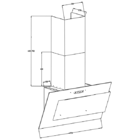 Máy hút mùi kính vát mặt kính đen EUH0990VM