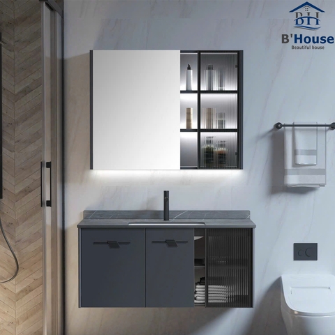 Bộ Tủ Gương Phòng Tắm, Tủ Lavabo Đẹp, Tủ Lavabo Phòng Tắm SUS 215