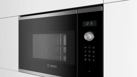 LÒ VI SÓNG CÓ NƯỚNG ÂM TỦ BOSCH BEL554MS0B SERIE 6 25 LÍT MẶT KÍNH ĐEN