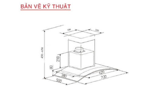 Máy hút mùi kính cong Prato PT-365.H2