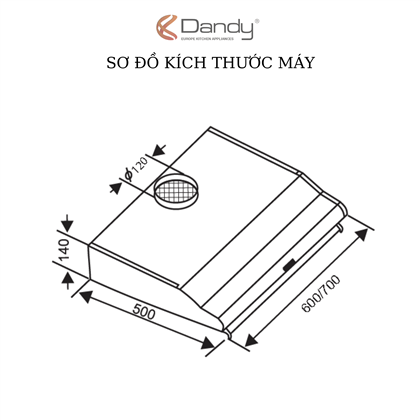 Máy hút khói khử mùi cổ điển DANDY DY-L206S_L207S
