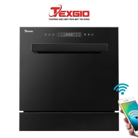 Máy rửa bát Texgio Dishwasher TGWFD78GB Smart - 8 Bộ Nâng cấp 11 Bộ - Kết Nối WIFI, Sấy Khí Nóng, Tự Động Hé Cửa